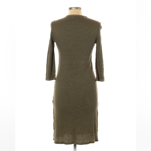 Olive green striped forever 21 dress size large - Picture 2 of 2